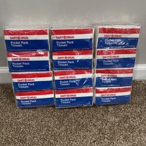 Vintage NOS Sealed 1960's Dart Drug Tissues Pocket Pack Set Of 3 8 Packs